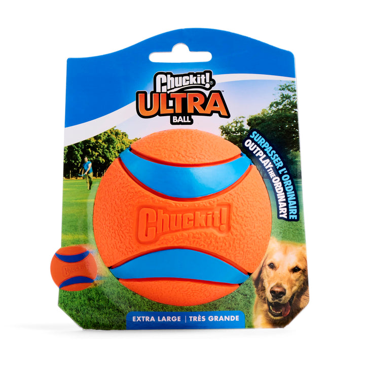 Ultra Ball Dog Toy - Size XL - For Dogs 100+ lbs - Made from Durable Rubber - Super Bouncy - Floats in Water - 3.5-inch Diameter - Pack of 1