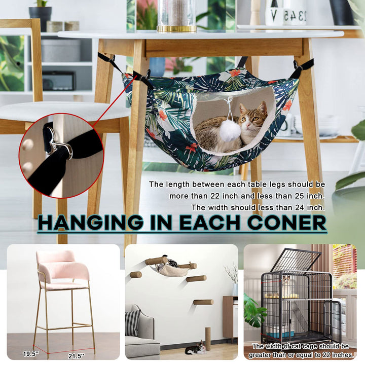 Cat Cage Hammock, Double Layer Soft Plush Hanging Pet Bed, Suitable for Indoor Cats Kitten Ferret Hamster Rabbit or Small Animals, 2 Level Comfortable Hammock Bed for Spring/Summer/Winter