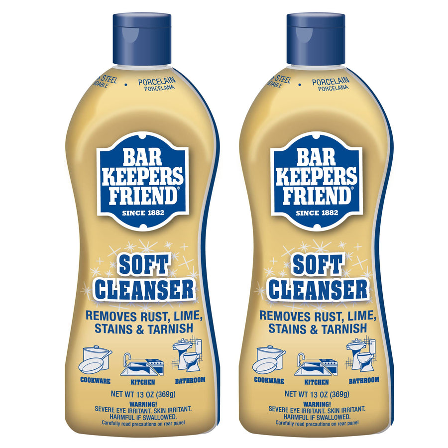 Soft Cleanser Liquid (2 x 13 Ounce) Multipurpose Cleaner & Rust Stain Remover for Stainless Steel, Porcelain, Ceramic Tile & More
