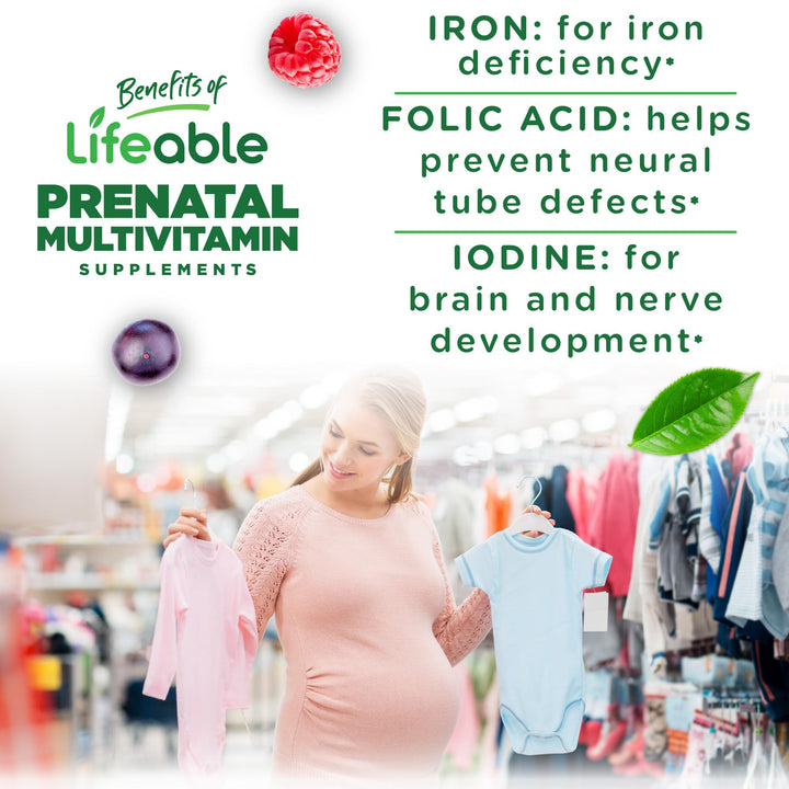 Lifeable Prenatal Multivitamin with Iron and Choline | 