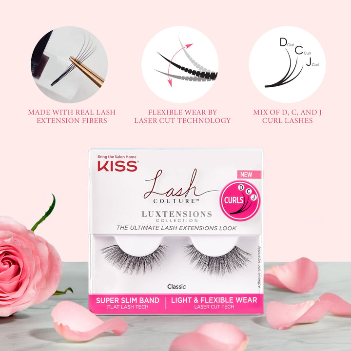 Lash Couture Luxtension False Eyelashes, &#39;Royal Silk&#39;, 10 mm, Includes 1 Pair Of Lash, Contact Lens Friendly, Easy to Apply, Reusable Strip Lashes