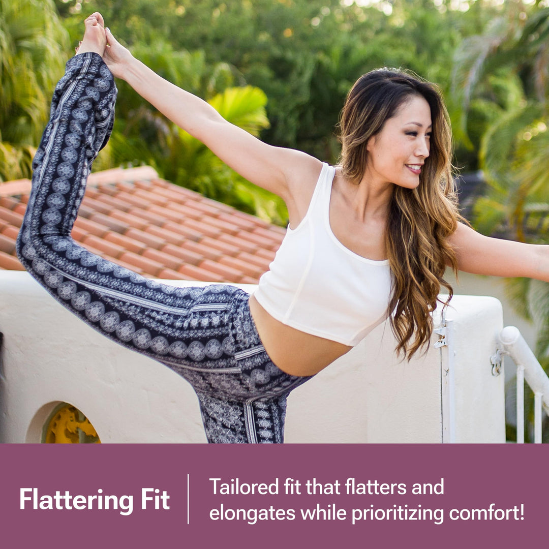 Womens High Waisted Flare Wide Leg Leggings, Printed and Solid, Reg and Plus, 03 Chakra Blue, XX-Large