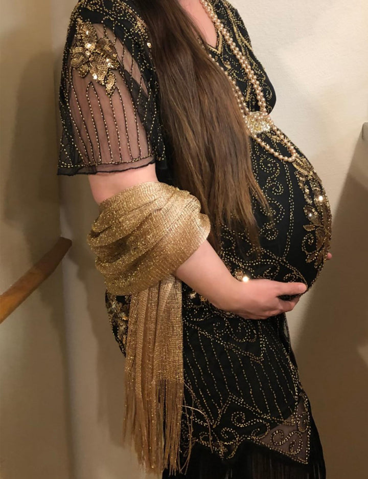 Shawl Wraps for Women Shawls and Wraps for Evening Dresses Gold Dress Evening Dresses for Women 2024 Wedding Guest Summer (Dark Gold with Gold Glitter)