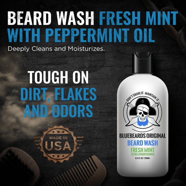 Fresh Mint Beard Wash with Peppermint Oil, 8.5 Fl Oz