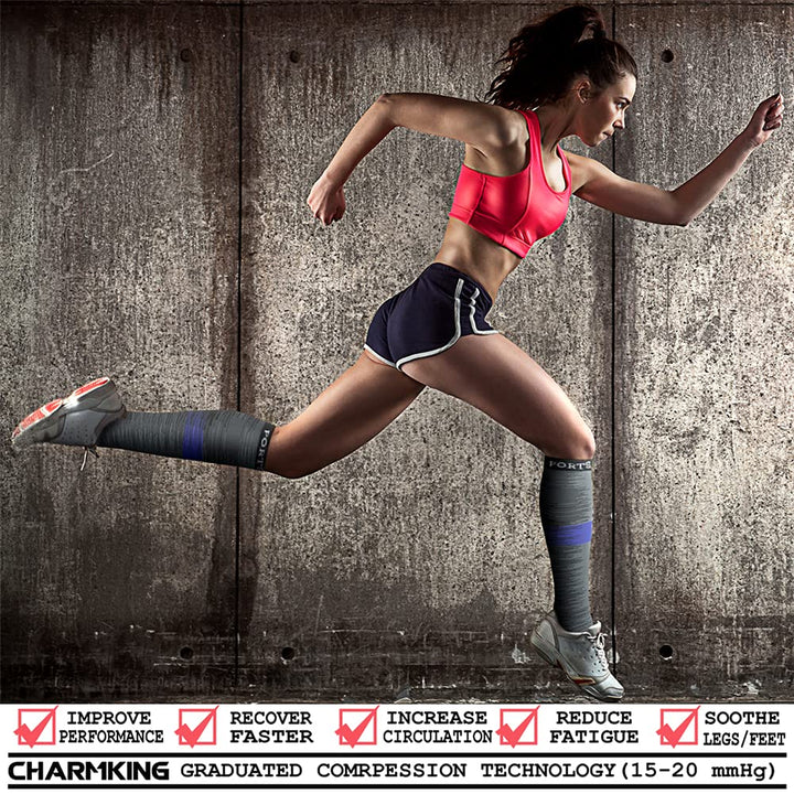 Compression Socks for Women &amp; Men Circulation (3 Pairs) 15-20 mmHg is Best Athletic for Running, Flight Travel, Support, Cycling, Pregnant - Boost Performance, Durability (L/XL,Multi 24)