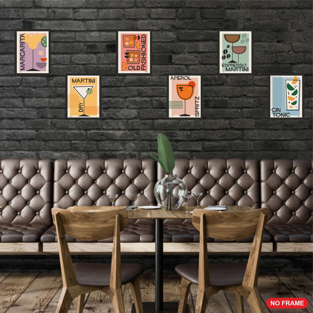 Print A To Z Cocktail Wall Art Poster Prints Decor Set,