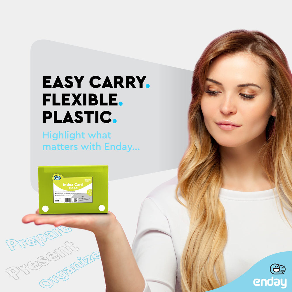 Index Card Holder Green, 3x5 Note Flash Card Organizer Case, File Box with 5 Dividers, Notecard Box Holds 100 Cards, Also Available in Red, Purple, Blue, Pink, Grey, 1 Pack – By