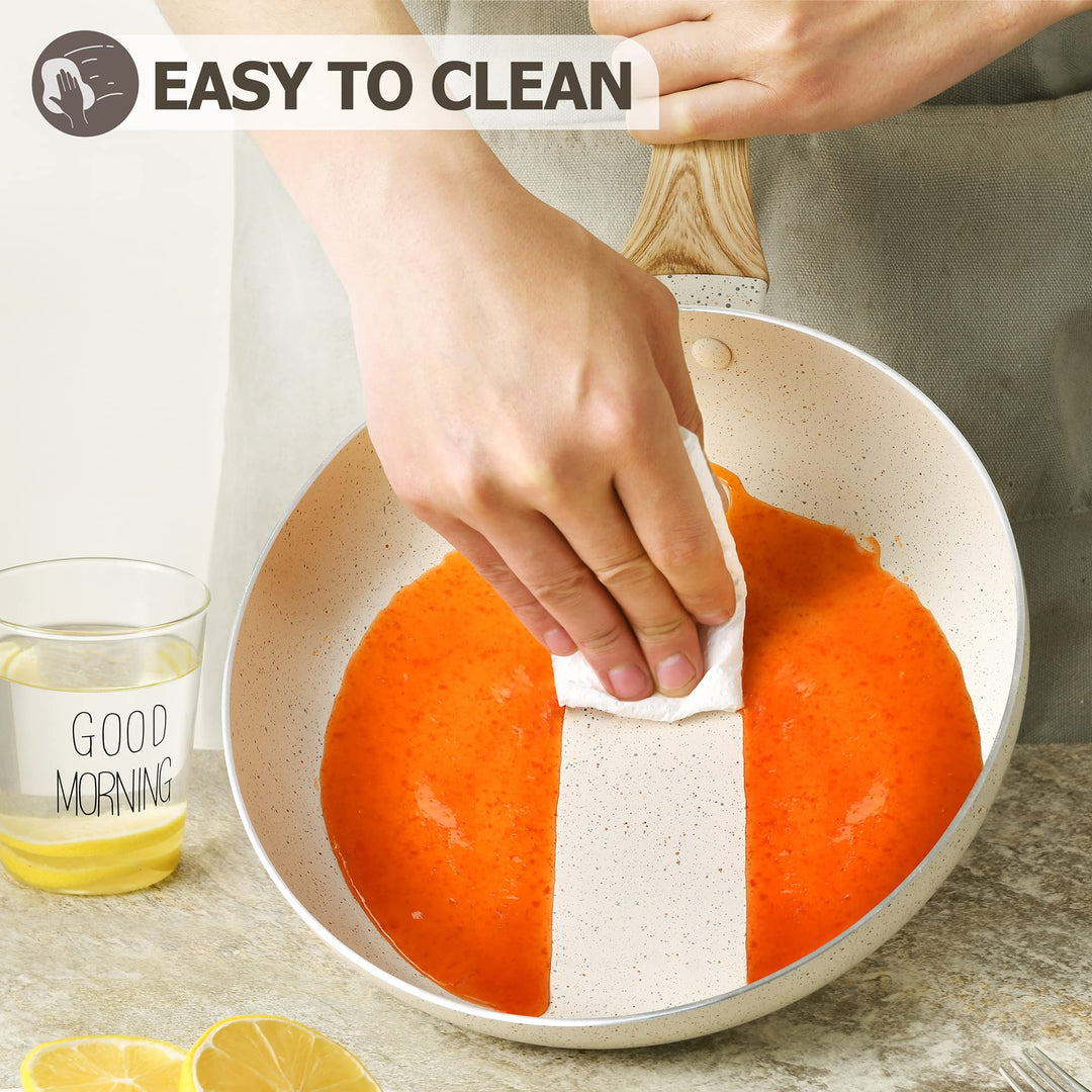 Frying Pan Set, 8+9.5+11 Stone Frying Pans With 100% APEO &amp; PFOA-Free Stone Coating, Fry Pan Set Bakelite Handle, Nonstick Frying Pans, Nonstick Pans Set, Stone Skillets 3 Piece