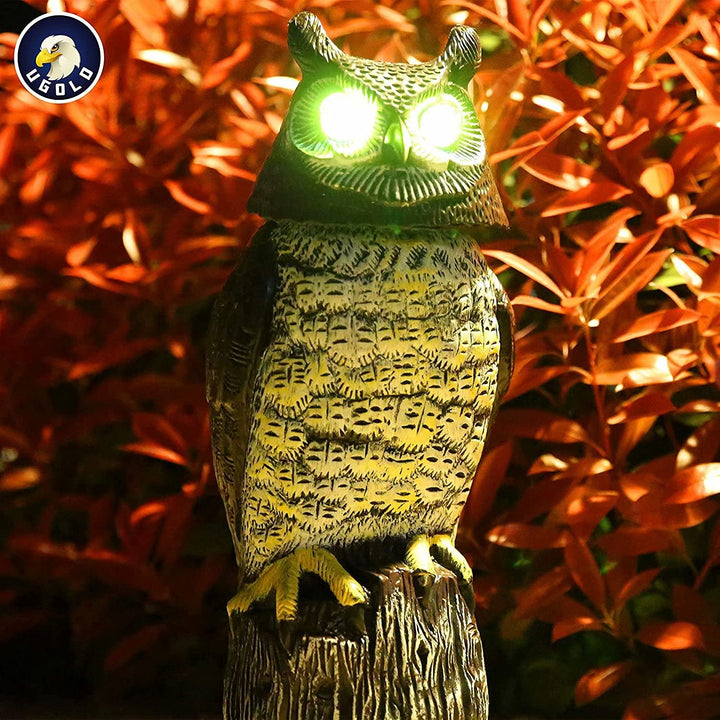 Ugold Solar Powered Owl with Motion Detection, Silent M