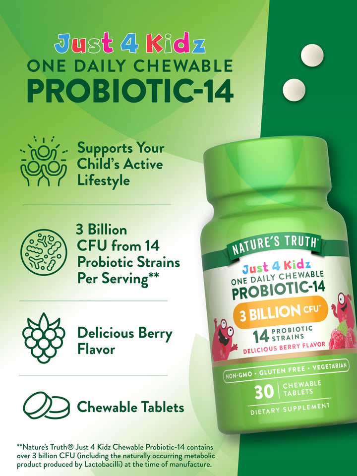 Nature&#39;s Truth Probiotics for Kids | 30 Chewabl