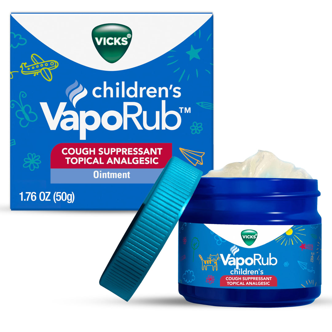 Vicks Vaporub Childrens Soothing Chest Rub Cough Suppressant Ointment, 1.76 Oz