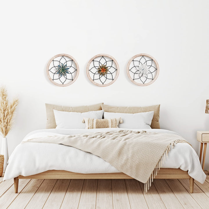 Halomoon 12 * 12 inch Farmhouse Wall Decor 3 Pcs Rustic
