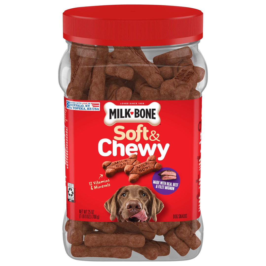 Soft &amp; Chewy Dog Treats, Beef &amp; Filet Mignon Recipe, 25 Ounce