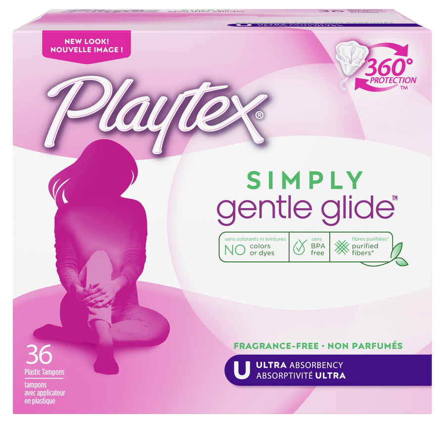 Playtex Simply Gentle Glide Tampons, Ultra Absorbency, 