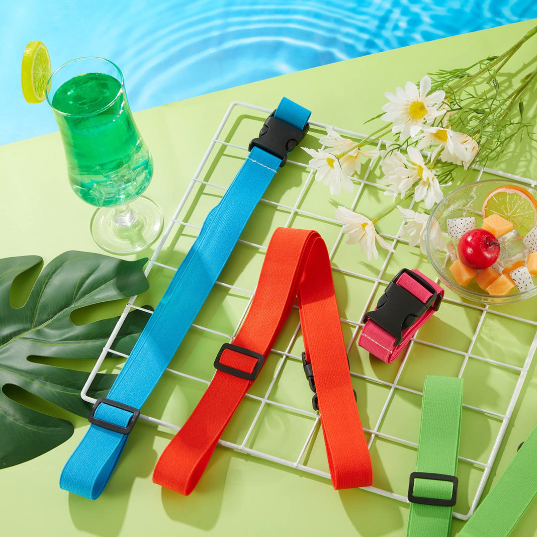 4 Pcs Towel Bands for Beach Chairs Adjustable Beach Towel Holder Elastic Chair Clips Towel Straps for Beach Pool Cruise Carnival Ship Travel Vacation Accessories Essentials, 4 Colors