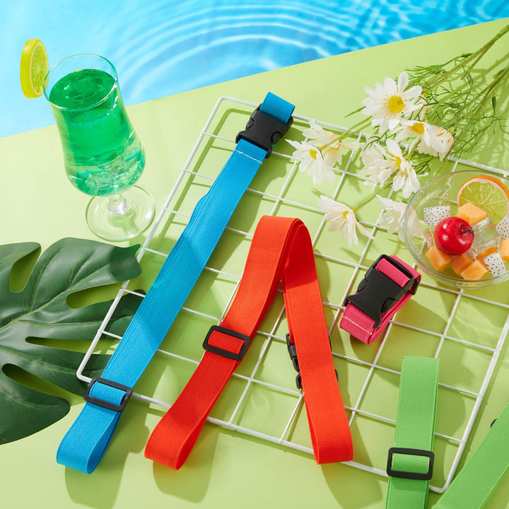 4 Pcs Towel Bands for Beach Chairs Adjustable Beach Towel Holder Elastic Chair Clips Towel Straps for Beach Pool Cruise Carnival Ship Travel Vacation Accessories Essentials, 4 Colors