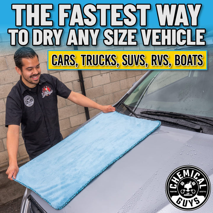 MIC1996 Woolly Mammoth Microfiber Dryer Towel (36 x 25) Cars,Trucks, SUVs, RVs, Home, Pets, Messes, Blue