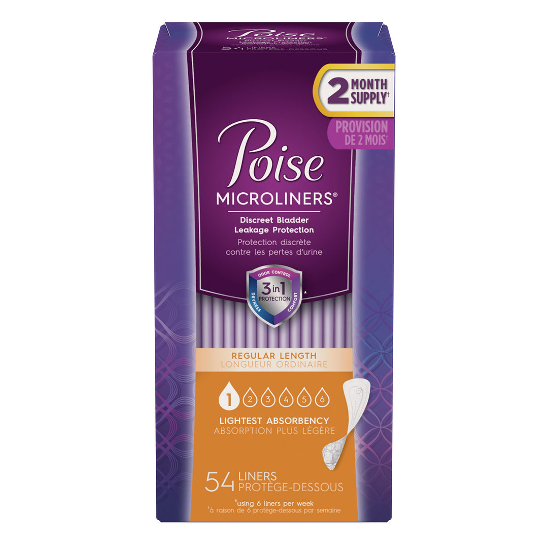 Poise Microliners Regular Length, Lightest Absorbency, 