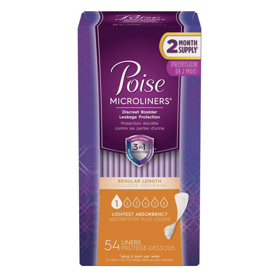Poise Microliners Regular Length, Lightest Absorbency, 