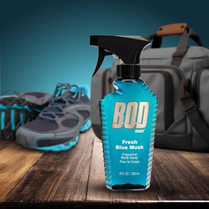 BOD Man Fragrance Body Spray, Fresh Blue Musk, 8 fl oz