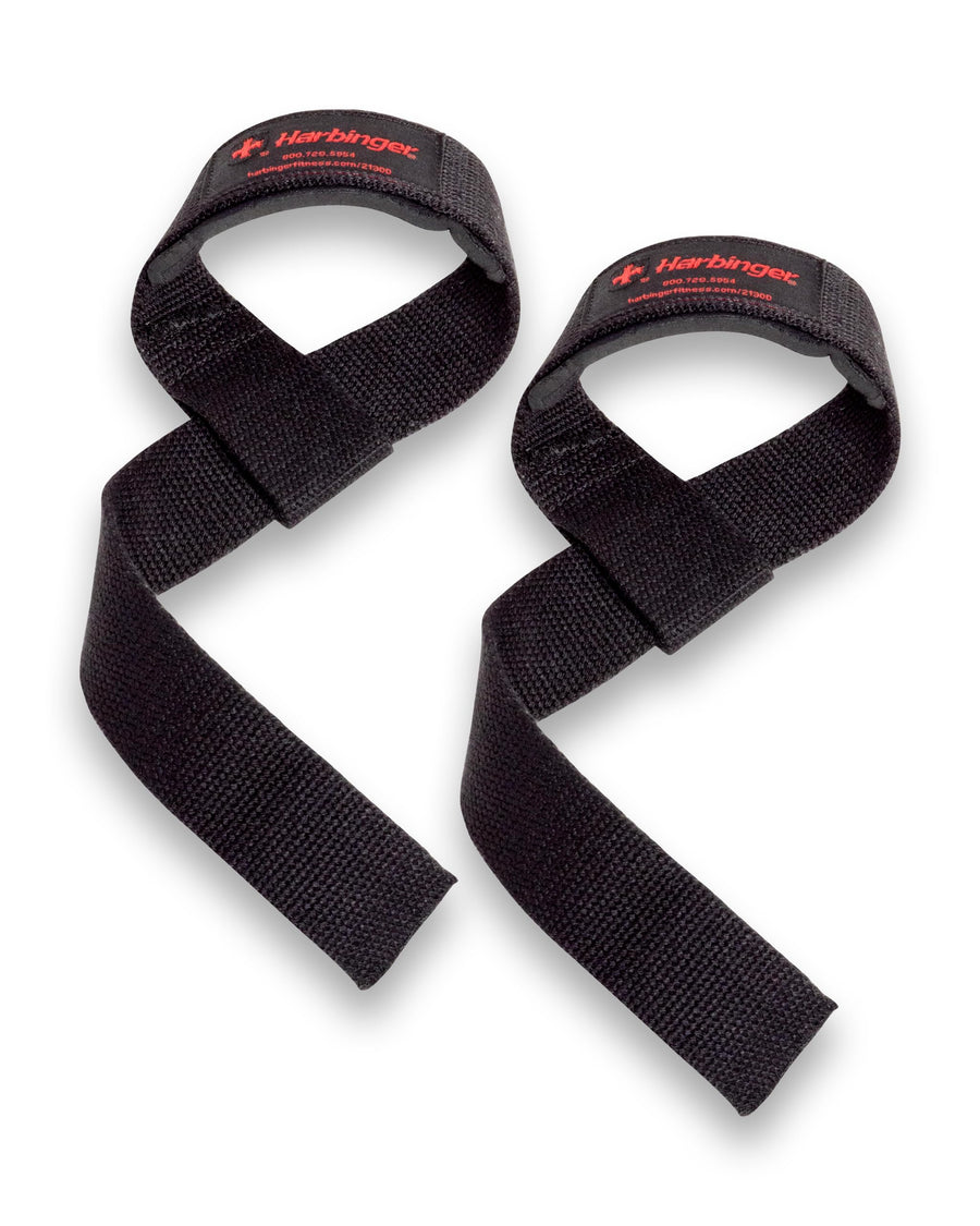 Padded Cotton Lift Straps, Black - Soft, Supportive Neotek Wrist Pads - 21.5 Length, 1.5 Width - Reinforced Edges & Heavy-duty Stitching - Cushions Wrists for Lifting Support