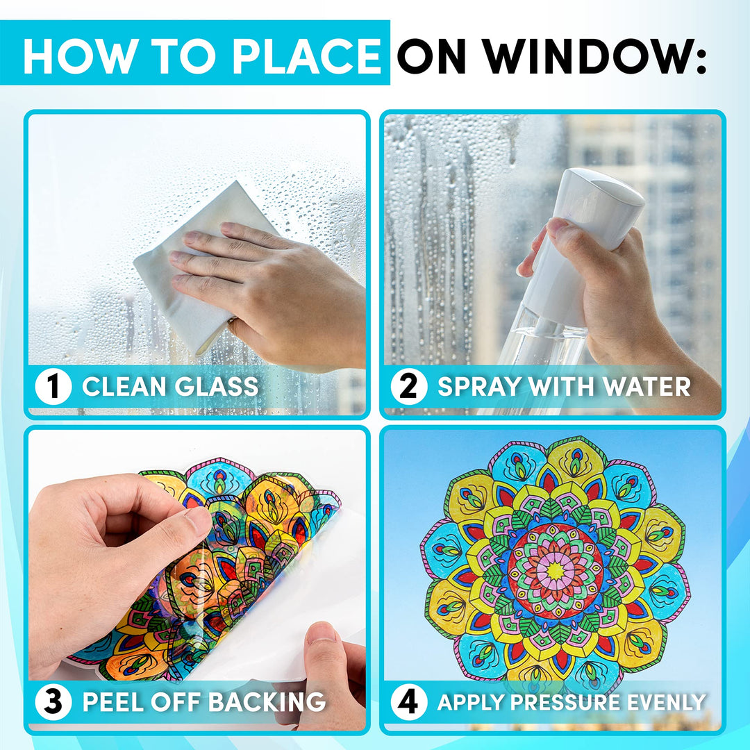 Hula Home Stained Glass Mandala Art Kit - Animal DIY Wi