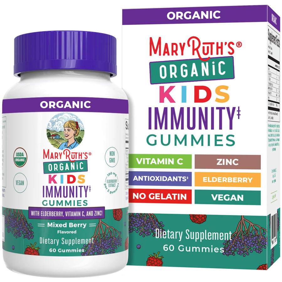 Kids Immune Support Gummies | USDA Organic | Vitamin C, Zinc, and Elderberry Gummies for Kids| Immune Support for Ages 4+ | Vegan | Non-GMO | Gluten Free | 60 Count