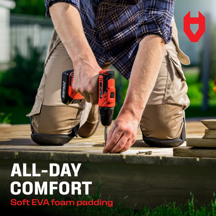 Foam Knee Pads for Work — Waterproof and Lightweight Knee Pads for Cleaning, and Easy Fit Knee Pads for Gardening with Adjustable Straps — Perfect Work Knee Pads for Women