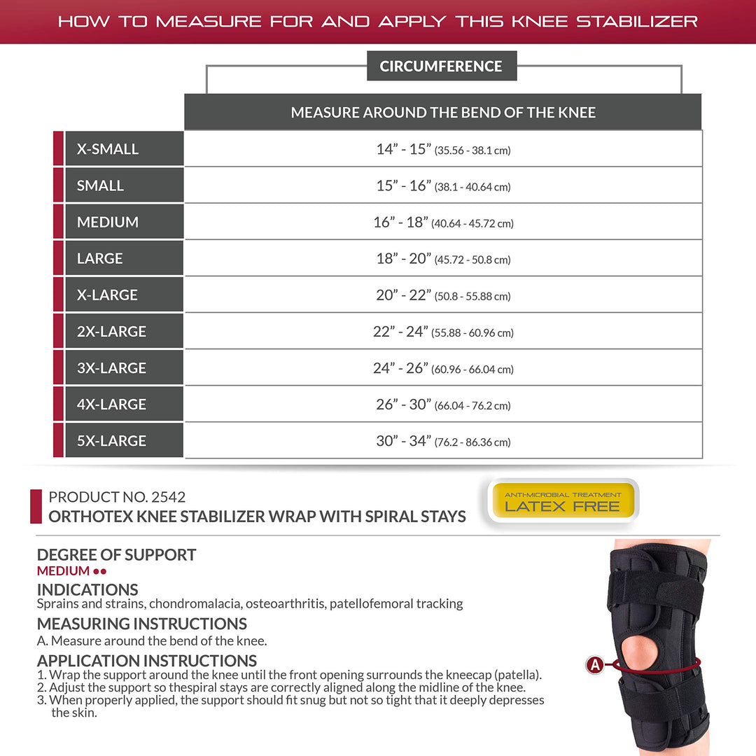 OTC Orthotex Knee Stabilizer Wrap with Spiral Stays, 5X