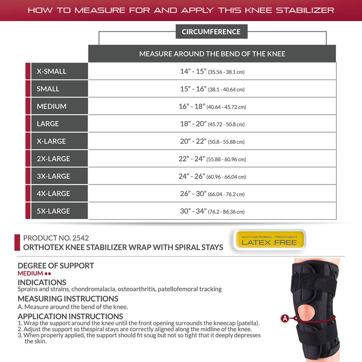 OTC Orthotex Knee Stabilizer Wrap with Spiral Stays, 5X