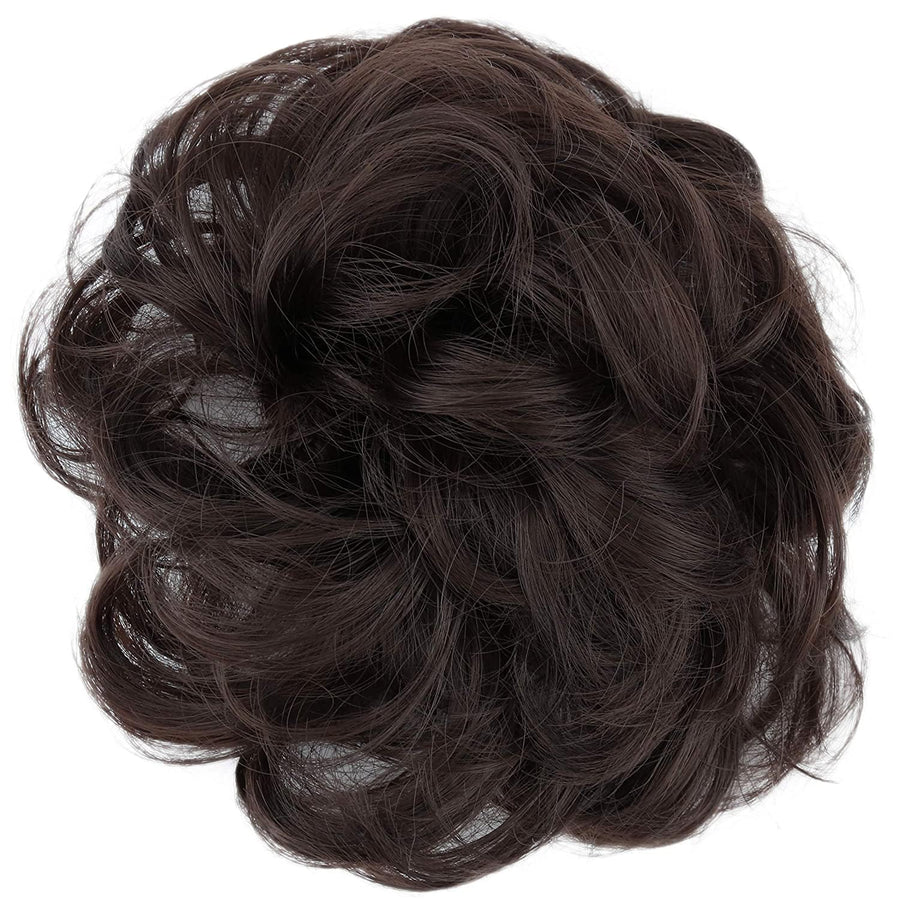PRETTYSHOP Scrunchy Scrunchie Bun Updo Hairpiece Hair Ribbon Ponytail Extensions Curly Diverse Colors brown 8B AD