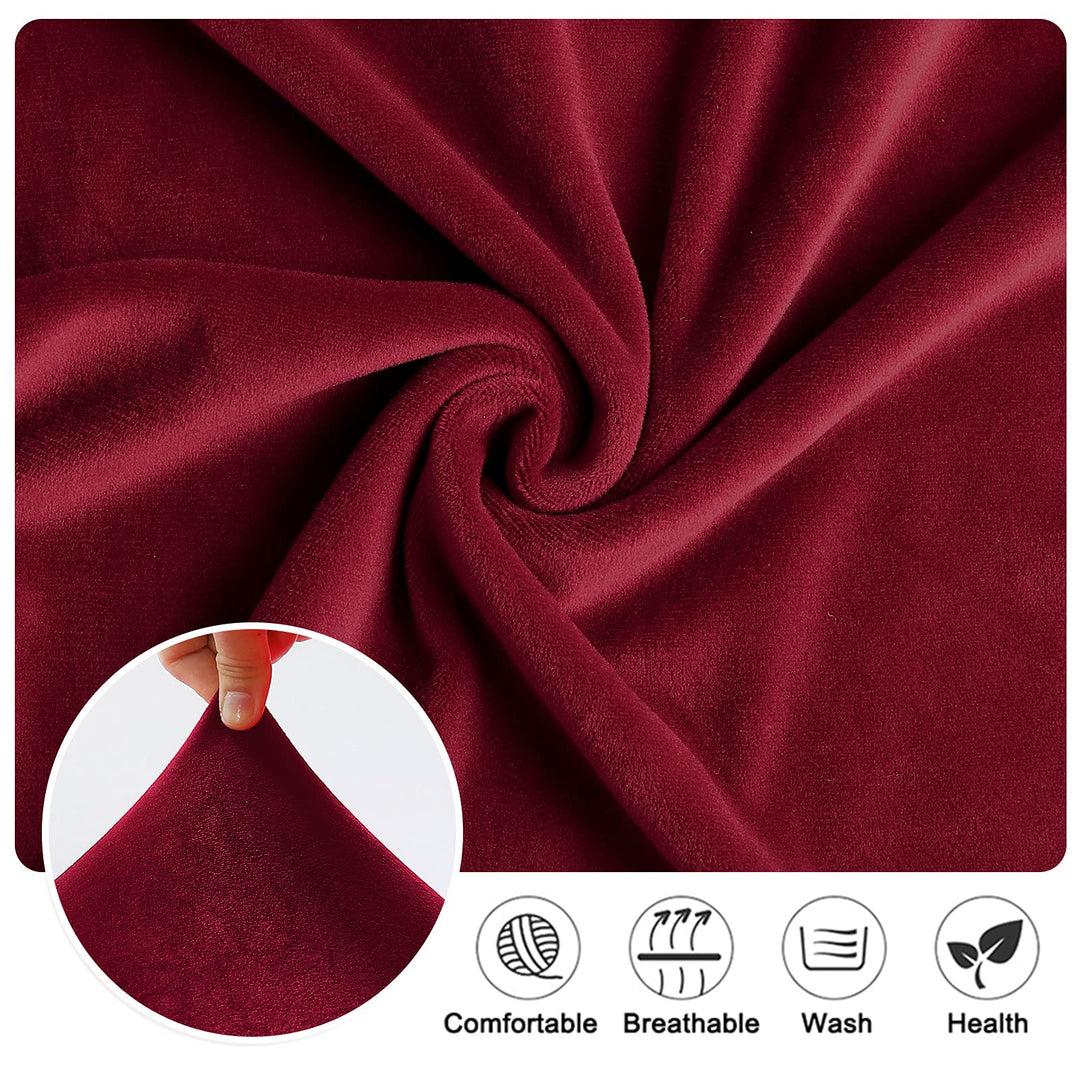 Armless Accent Slipper Chair Covers,Stretch Armless Chair Slipcover Removable Velvet Fabric Non-Slip Silp Cover for Accent Chair Without Arms Furniture Protector for Living Dining Room Hotel…