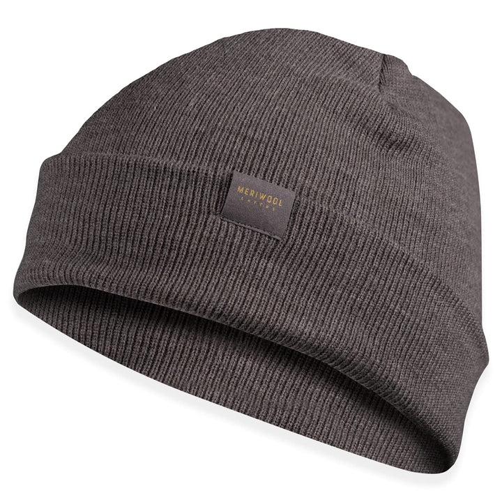 Beanie for Men and Women - Merino Wool Blend Ribbed Knit Winter Hat Gray Heather