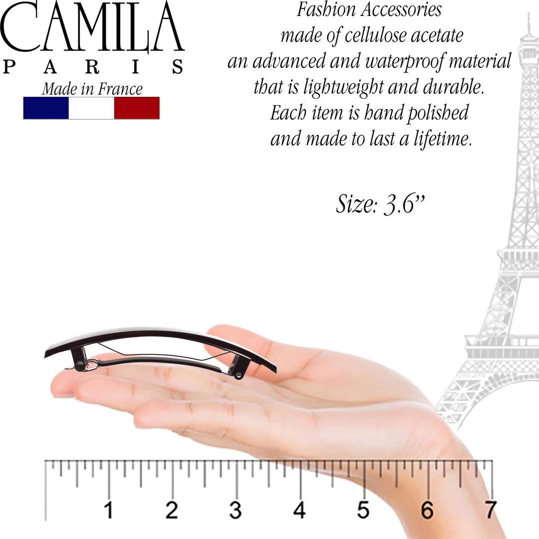 Camila Paris Ad822 French Hair Accessories For Women (3 1/2) Hair Barrettes. Strong Hold/No Slip Grip And Durable Styling Girls Hair Ornaments. Made In France
