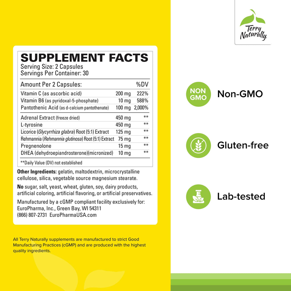 Adrenaplex - Adrenal Gland Function Supplement - Glandular Support Supplement with Vitamins C & B6 - Dietary Supplement to Support Healthy Adrenal Function - 60 Capsules (Pack of 2)