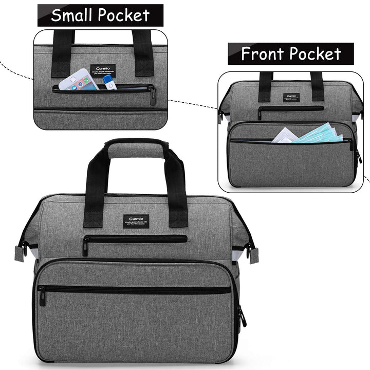 Home Health Nurse Bag, Medical Supplies Bag with Padded Laptop Sleeve for Home Visits, Health Care, Hospice, Bag ONLY, Gray (Patent Pending)