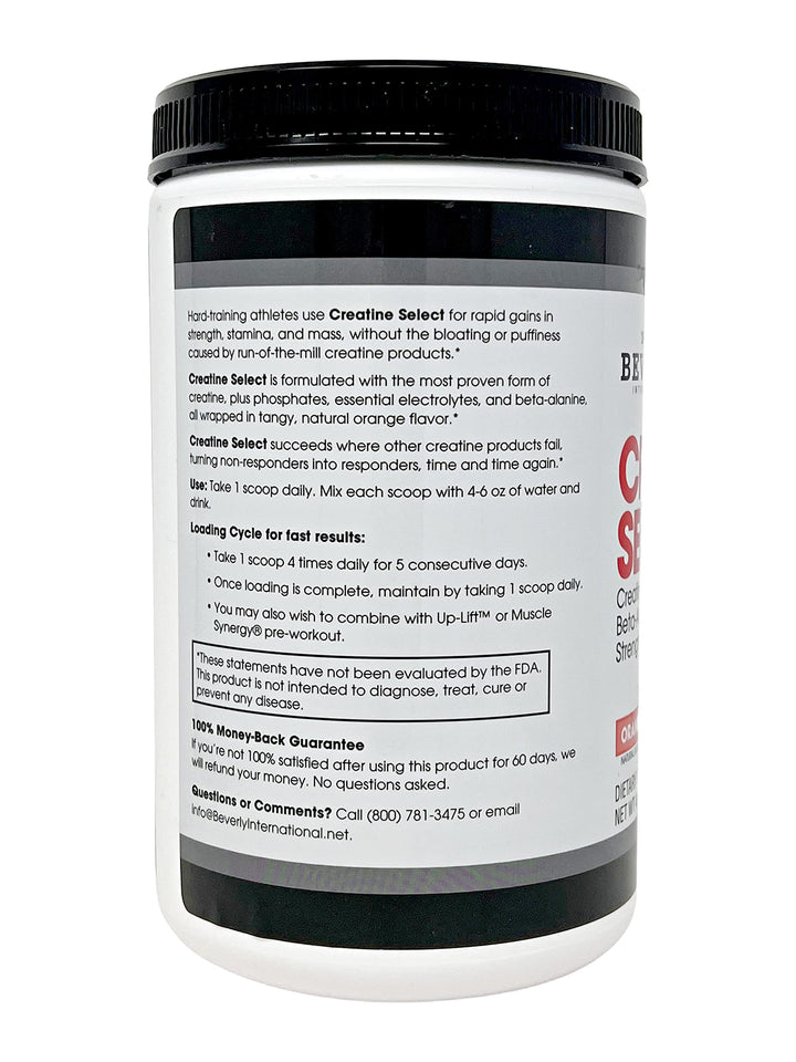 Creatine Select with Phosphates, 40 Servings. A Fail-Proof Creatine Monohydrate Formula. Boost Muscle Size, Strength, Endurance and Recovery. for Men and Women. Tastes Like Tang