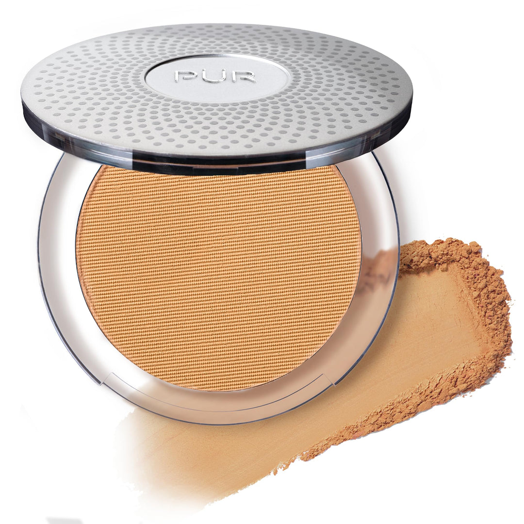 PUR Beauty 4-in-1 Pressed Mineral Makeup Powder Foundation with SPF 15 - Concealer &amp; Finishing Compact Pressed Powder for Face - Buildable Medium to Full Coverage Foundation Powder (Light Tan)