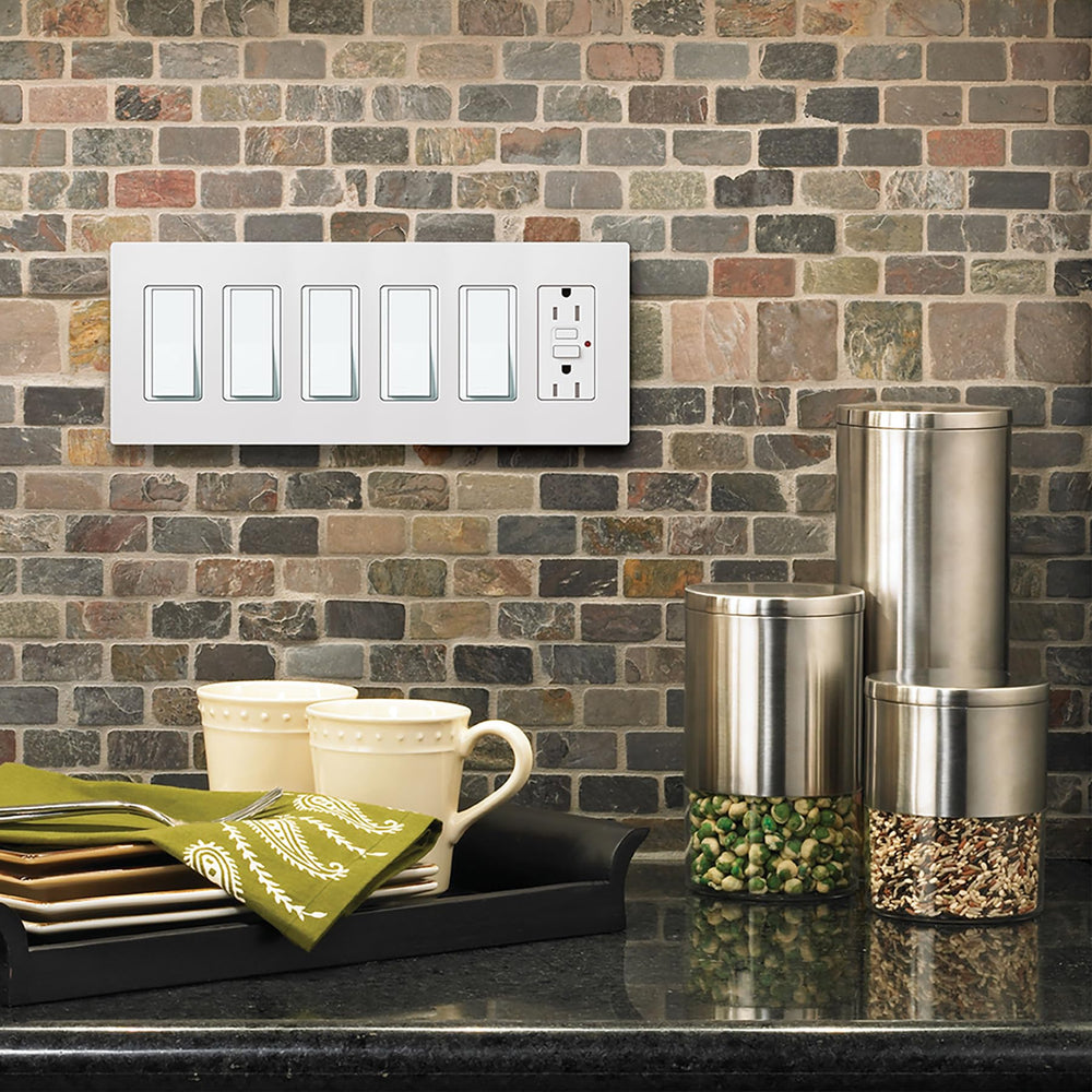 Electronics CW-6-WH Claro 6-Gang Wallplate, White