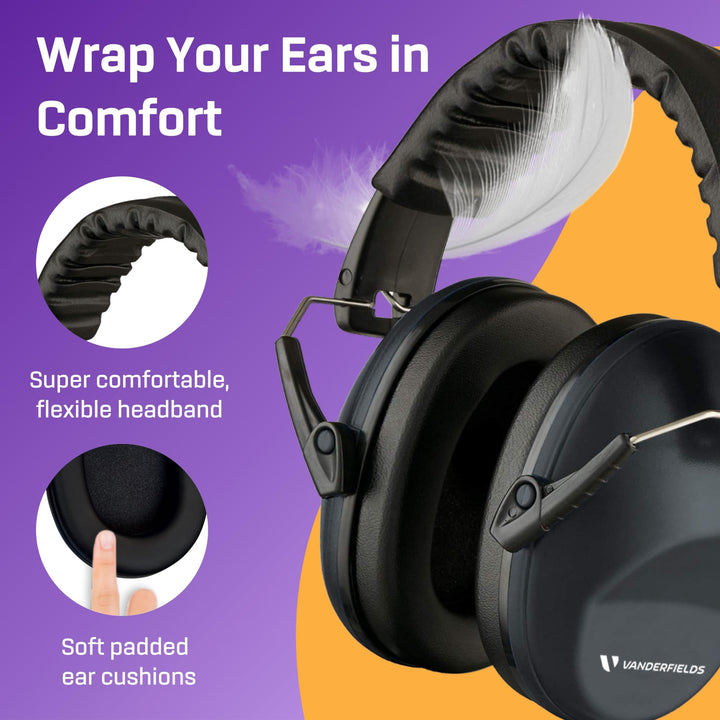Hearing Protection Ear Muffs for Noise Reduction, 26dB Certified, Noise Cancelling Safety Ear Protection for Shooting, Adult Headphones for Lawn Mowing, DIY, Construction, Woodworking