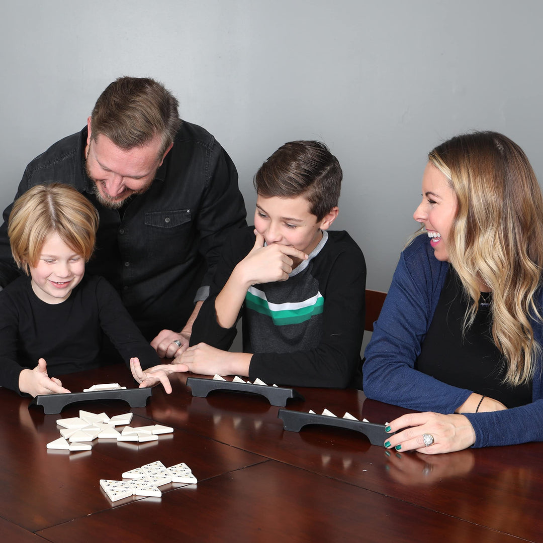 Pressman Tri-Ominos - Deluxe Edition Triangular Tiles with Brass Spinners, 5