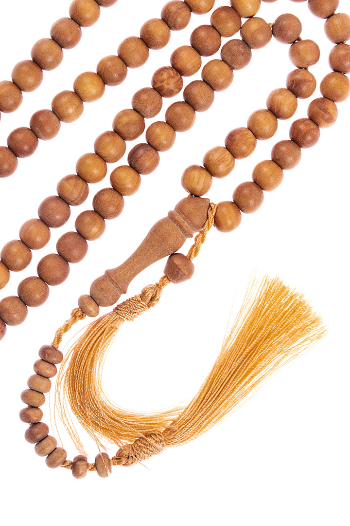 Sandalwood Tasbih 99 8mm - Islamic Prayer Beads, Tasbeeh, Muslim Rosary, Masbaha, Misbaha, Tesbih, Tespih, Dhikr Beads, Zikr Beads, Sibha, Muslim Mala, Worry Beads, Prayer Counter