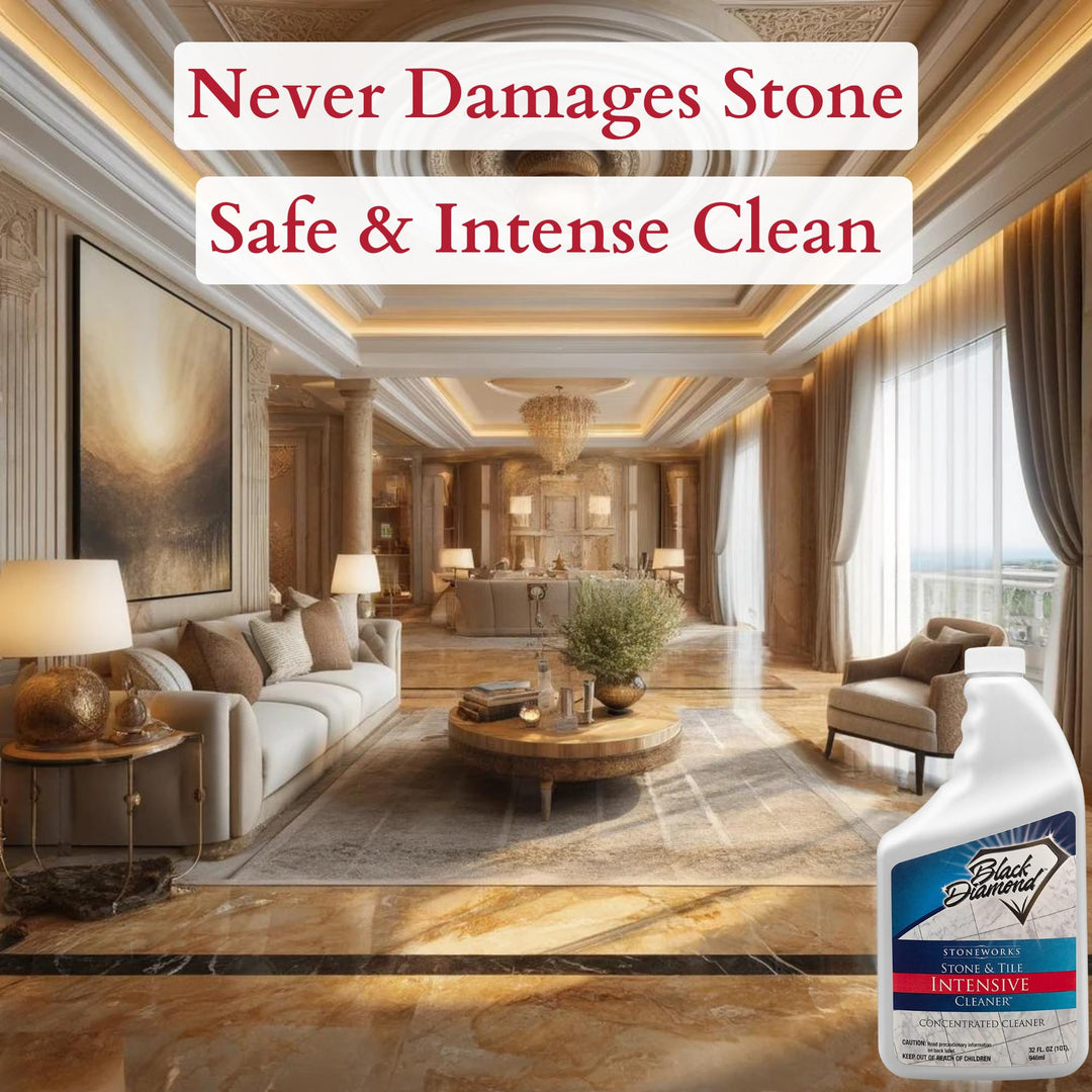 Stone &amp; Tile Intensive Cleaner: Concentrated Deep Cleaner, Marble, Limestone, Travertine, Granite, Slate, Ceramic &amp; Porcelain Tile. (1-Quart)