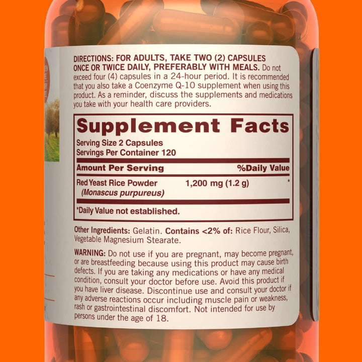 Sundown Red Yeast Rice 1200 mg, Naturally Derived, 240 