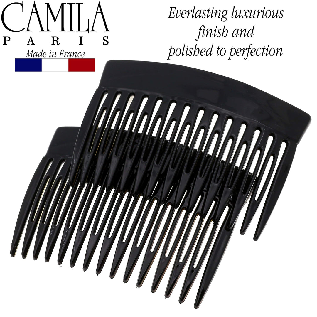 Paris French Hair Side Comb, Strong Hold Grip Hair Clips for Women, No Slip and Durable Styling Girls Hair Accessories, Made in France with Cellulose