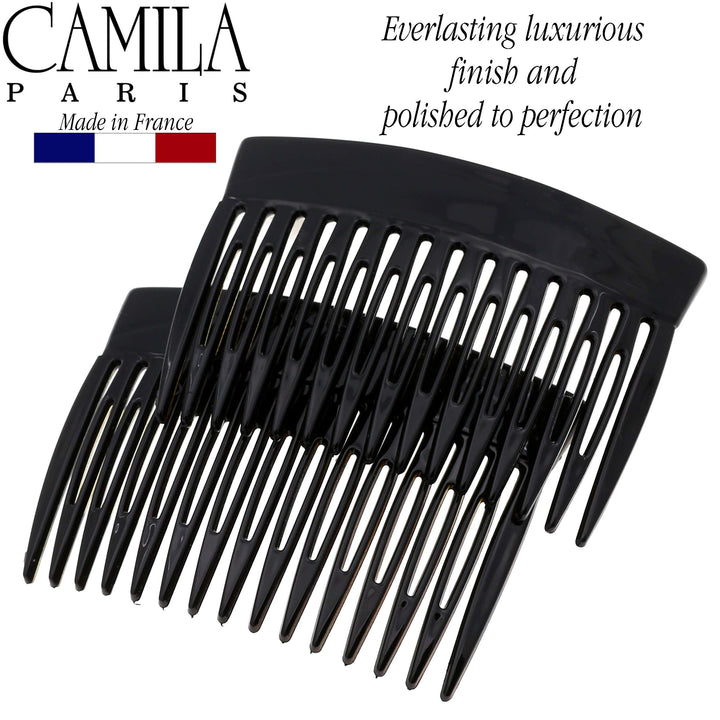 Paris French Hair Side Comb, Strong Hold Grip Hair Clips for Women, No Slip and Durable Styling Girls Hair Accessories, Made in France with Cellulose