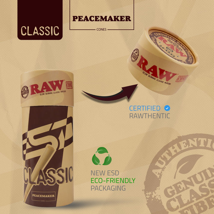 RAW Peacemaker Cones Classic | 27 Pack | Larger than Ki
