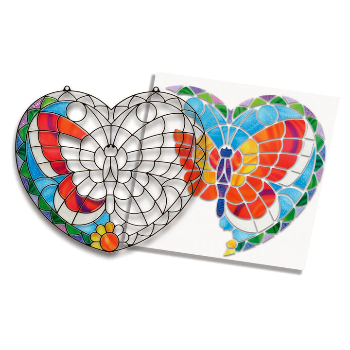 Melissa &amp; Doug Stained Glass Made Easy Activity Kit: Butterfly - 140+ Stickers - Kids Sticker Stained Glass Craft Kit; Sun Catchers For Kids Ages 5+