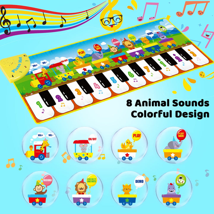 RenFox Baby Musical Piano Mat, Floor Dance Toys with 10