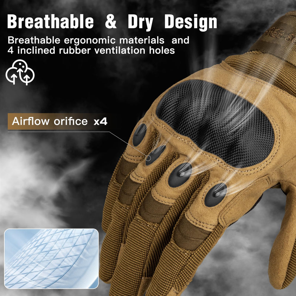 Outdoor Gloves for Men, Motorcycle Gloves for Cycling Hiking Camping Climbing, Airsoft Gloves for Paintball and Shooting